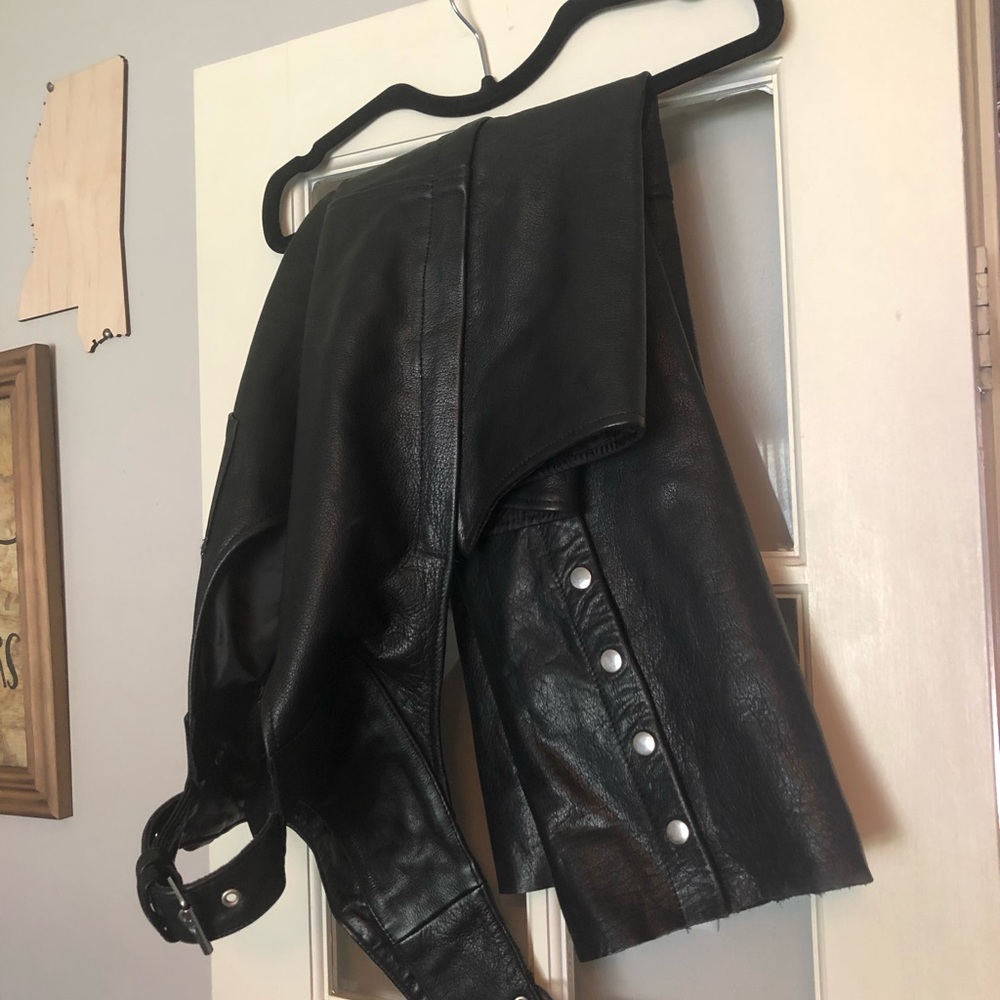 Leather Motorcycle Chaps 🏍 Unisex Medium